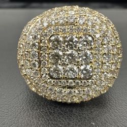14KT YG CLUSTER RING 5.25 CTW