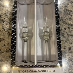 David Tutera Set of Two Decorative Wedding Flutes BRAND NEW!