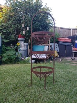 Iron tiered plant stand