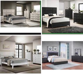 4- Pc Bedroom set Dresser,Mirror  Nightstand (1) Queen size bed frame  Not including Mattress and Box Sp