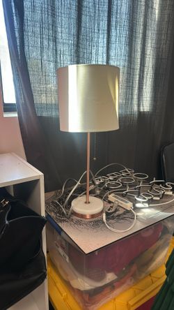 Rose gold marble lamp