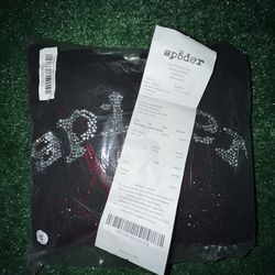 Sp5der OG 'Black' Rhinestone Hoodie Authentic • Brand New With Tags • Medium