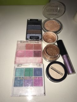 Eyeshadows swatched only except pink pallete used some