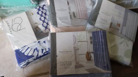 Threshold shower curtain