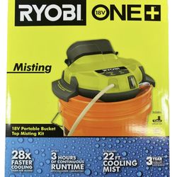 Ryobi ONE+ 18V Portable Bucket Top Misting Kit with 1.5 Ah Battery and 18V Charger