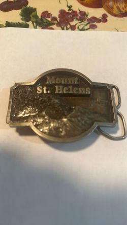 Vintage Mt. St. Helens 1980 Eruption Belt Buckle