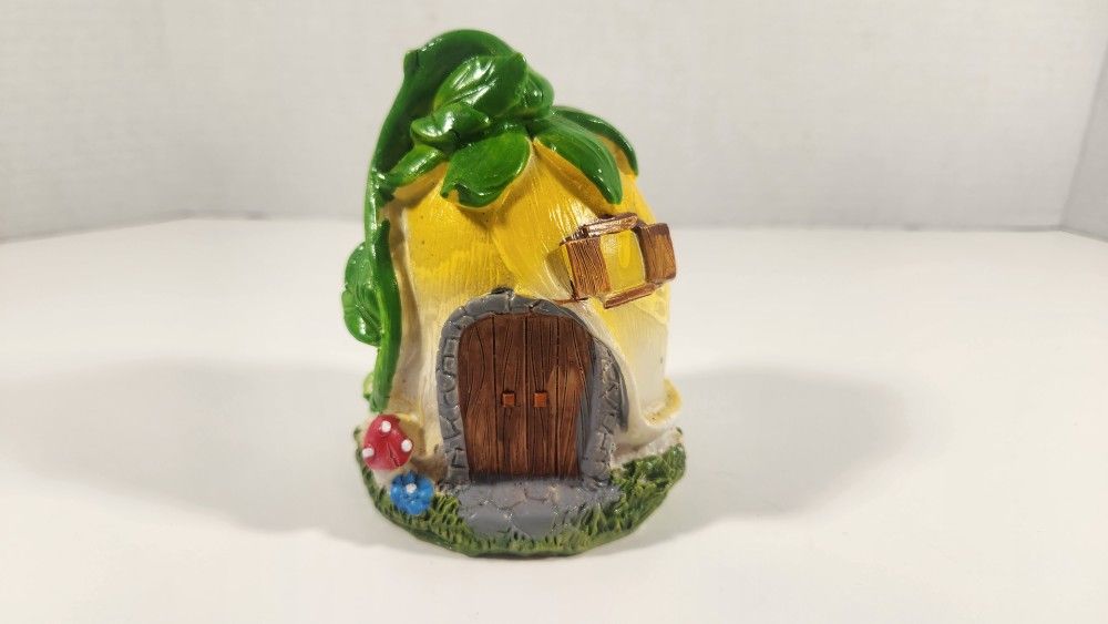 ENCHANTED FAIRY GARDEN YELLOW TULIP HOUSE FIGURINE