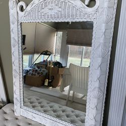 Antique wicker Wall Mirror