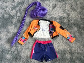 Kpop Rumi Costume Set with Purple Wig