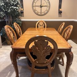Solid Wood Formal Dining Table And Chairs 