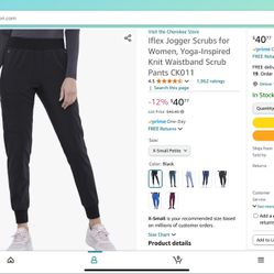 Iflex Jogger Scrubs for Women, Yoga-Inspired Knit Waistband Scrub