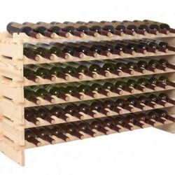 Zeny 72 Bottle Wood Wine Rack 6 Tier Storage Display Shelves