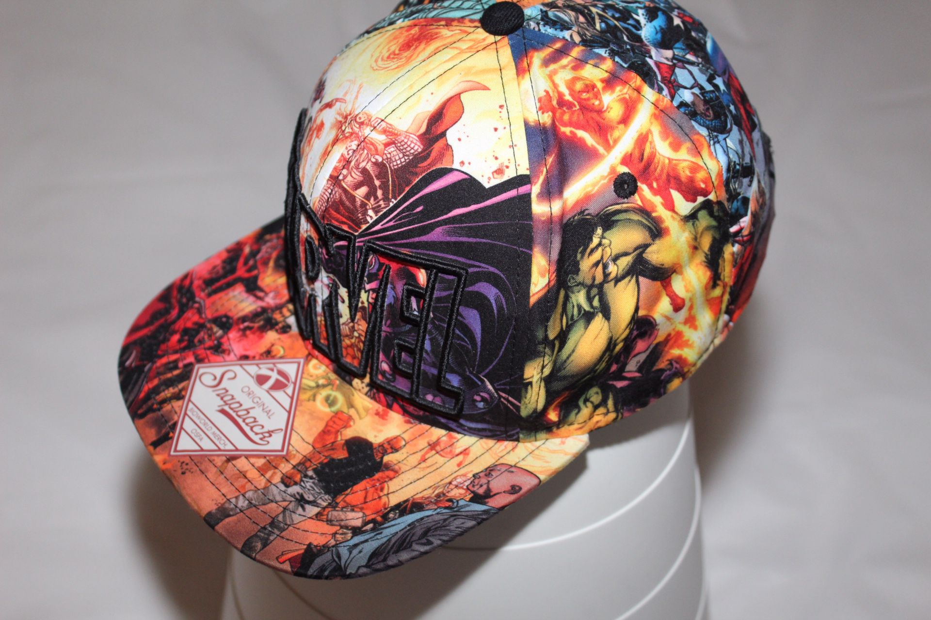 Marvel Comics RARE Sublimated All Over Print Snapback Hat RN