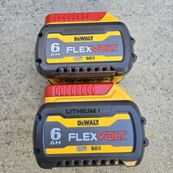 Dewalt 60v Flexvolt Batteries 6.0 Ah Brand New Price For Both 