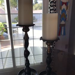 2 Southern Living brass twisted candlesticks