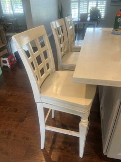 3 Solid Wood Swivel Chairs