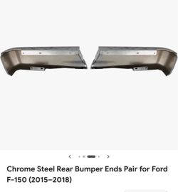 Chrome Steel Rear Bumper Ends Pair Ford F-150 2015–2018