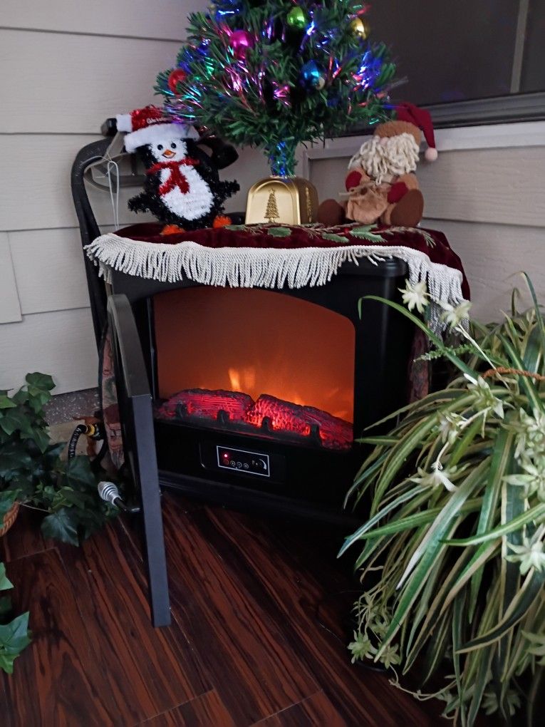 Duraflame Faux Fireplace With Fiber Optic faux Tree!