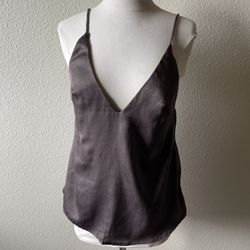 Ecru Studios Silky V Neck Blouse Top Sz Small Women’s 