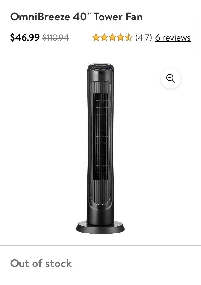 Tower Fan From Costco, 3 Available