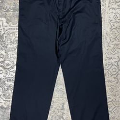 Dockers Pants Mens 42x32 Straight Fit Signature Khaki Flat Front Navy  