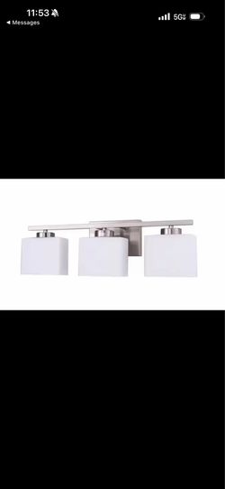 YANSUN 22 in. 3-Light Brushed Nickel Vanity Light with Milk White Glass Shades