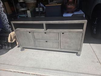 Modern Gray Wood Media Console Sideboard