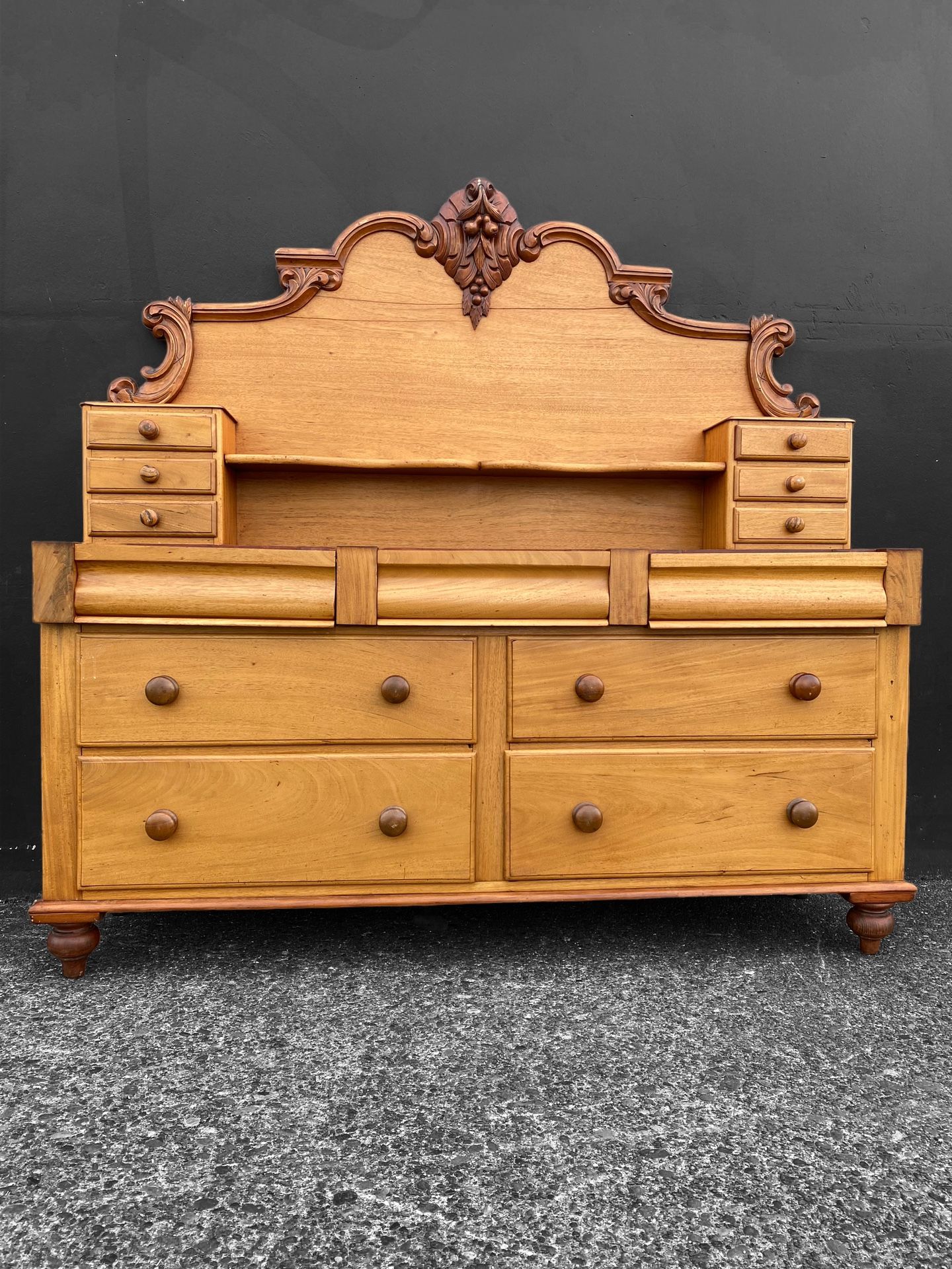 Teaser ✨Absolutely Gorgeous Early 1900’s Handmade Mahogany Hutch. Mid Restoration