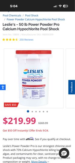 Leslie 50lb Power Powder Pro Chlorine