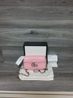 Brand new Gucci GG marmont super mini pink mate lasses leather crossbody bag