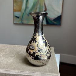 Small Vintage Detailed Brass Vase ( firm on price )