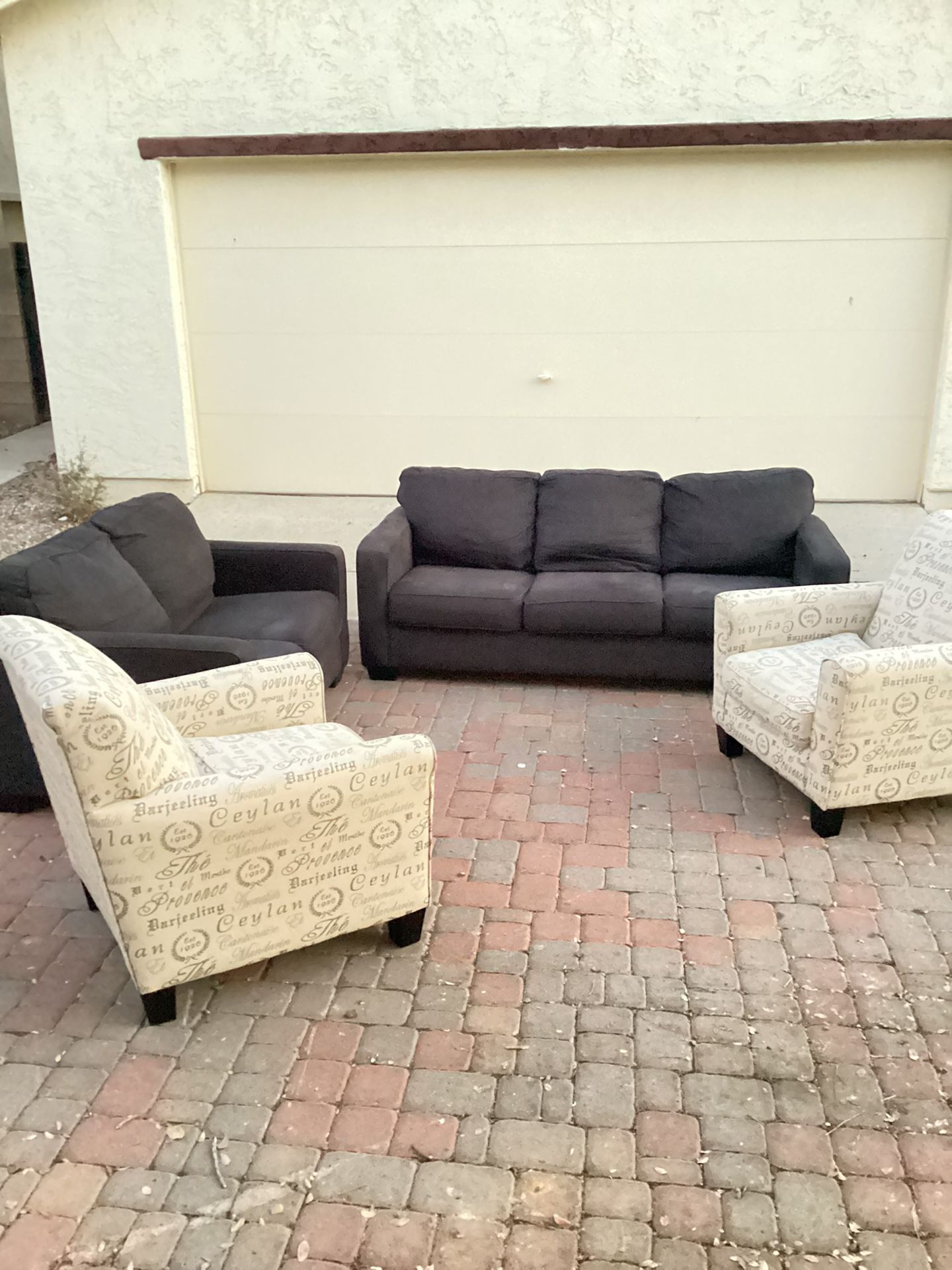 Sofa -Loveseat -and Accent Chairs- Living Room Set
