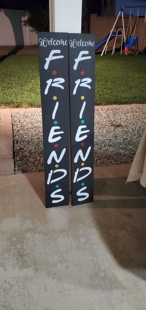 Hand Made Friends Wood Signs/porch/or Hang/how you Doin?