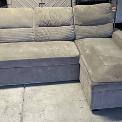  Light Gray Sofa With Storage And Sofa Bed 