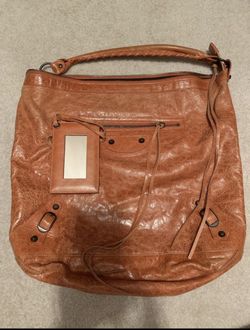 Balenciaga orange hobo bag