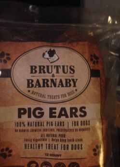 Brutus and barnaby pig ears Natural treats for dogs