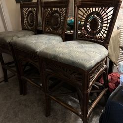 3 Wooden Tommy Bahama Barstools (BAR HEIGHT)