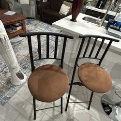 2 Metal Bar Stools Foldable (Nice)