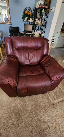 Burgundy Leather Oversized Armchair