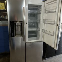 Side By Side LG Stainless Steel Refrigerator 