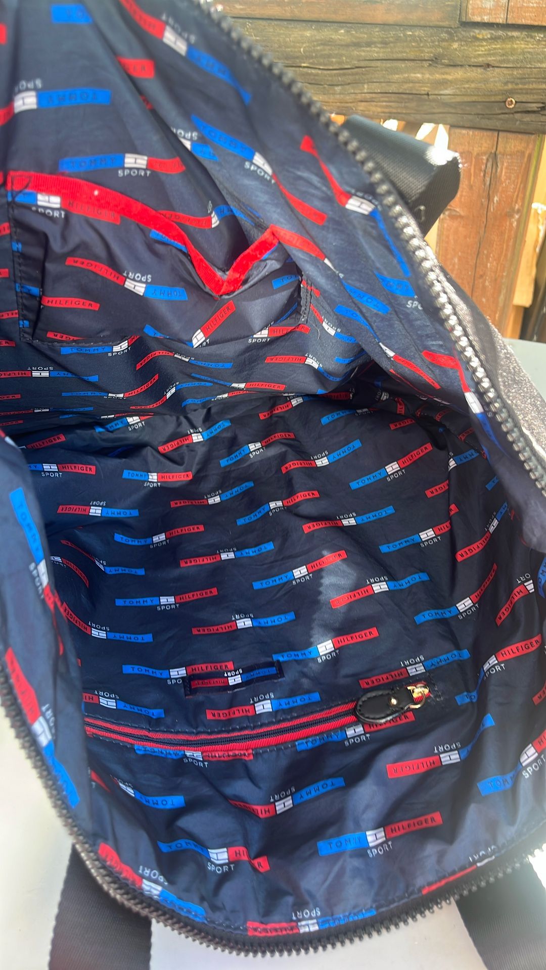 Black Vintage Tommy Hilfiger, Tote Bag , 16/12 Inch