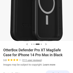 Iphone 14 pro max OtterBox defender black case with extra screen protectors (NEW)