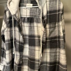 American Eagle Flannel Hoodie 