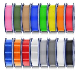 SUNLU PLA Filament 16 Color Bundle Multicolor, PLA 3D Printer Filament 1.75mm, Individually Vacuum Packed, 0.25kg per Spool, 4kg in Total, 16 Pack. Ne