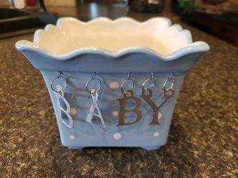 BABY blue square porcelain pot