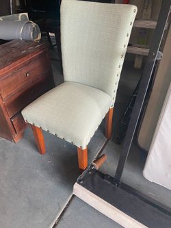 Seafoam green chair.