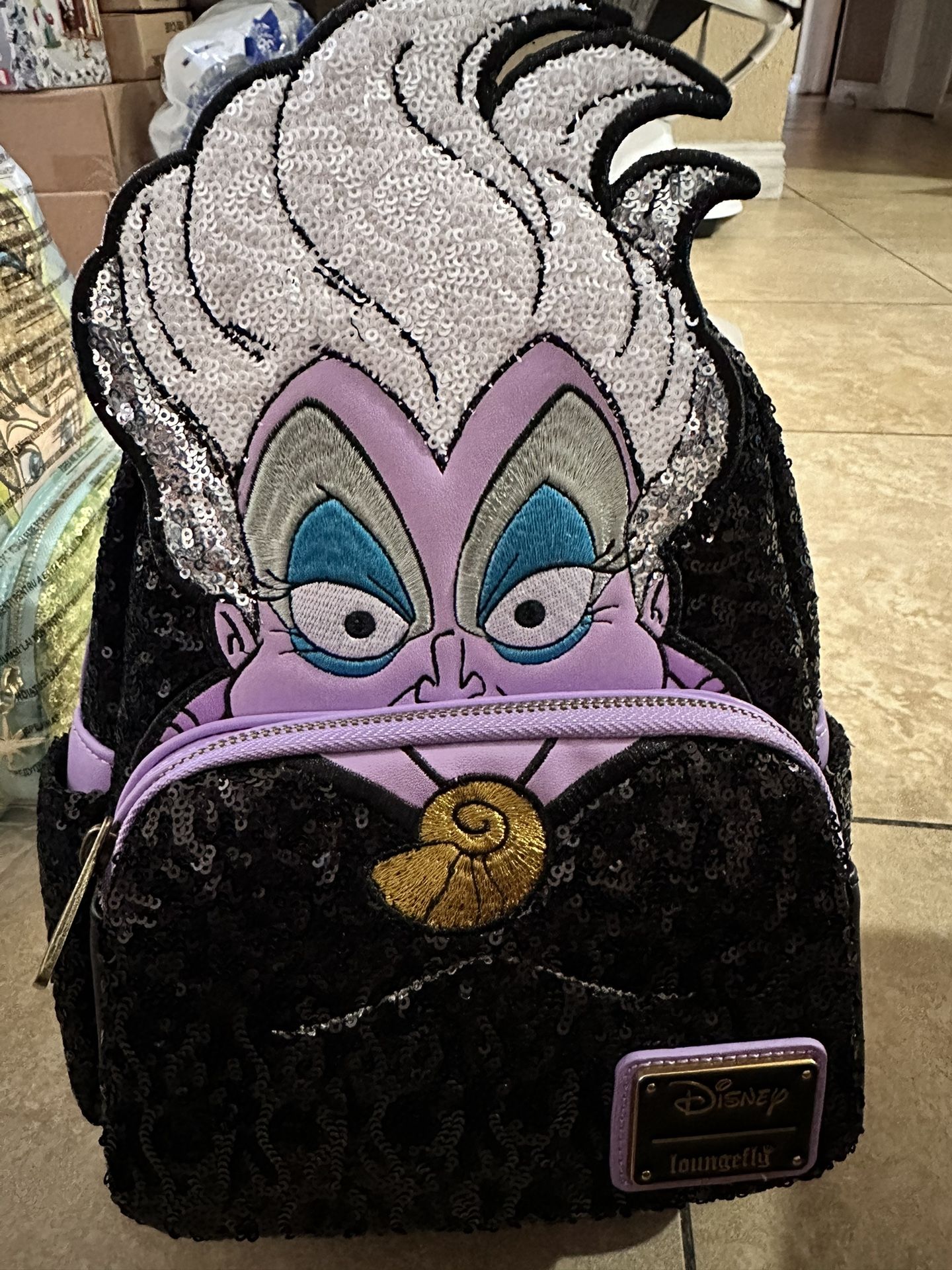 Loungefly Ursula Sequin Backpack & Wallet 