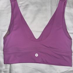 Lululemon V Neck Sports Bra Pink Size 8