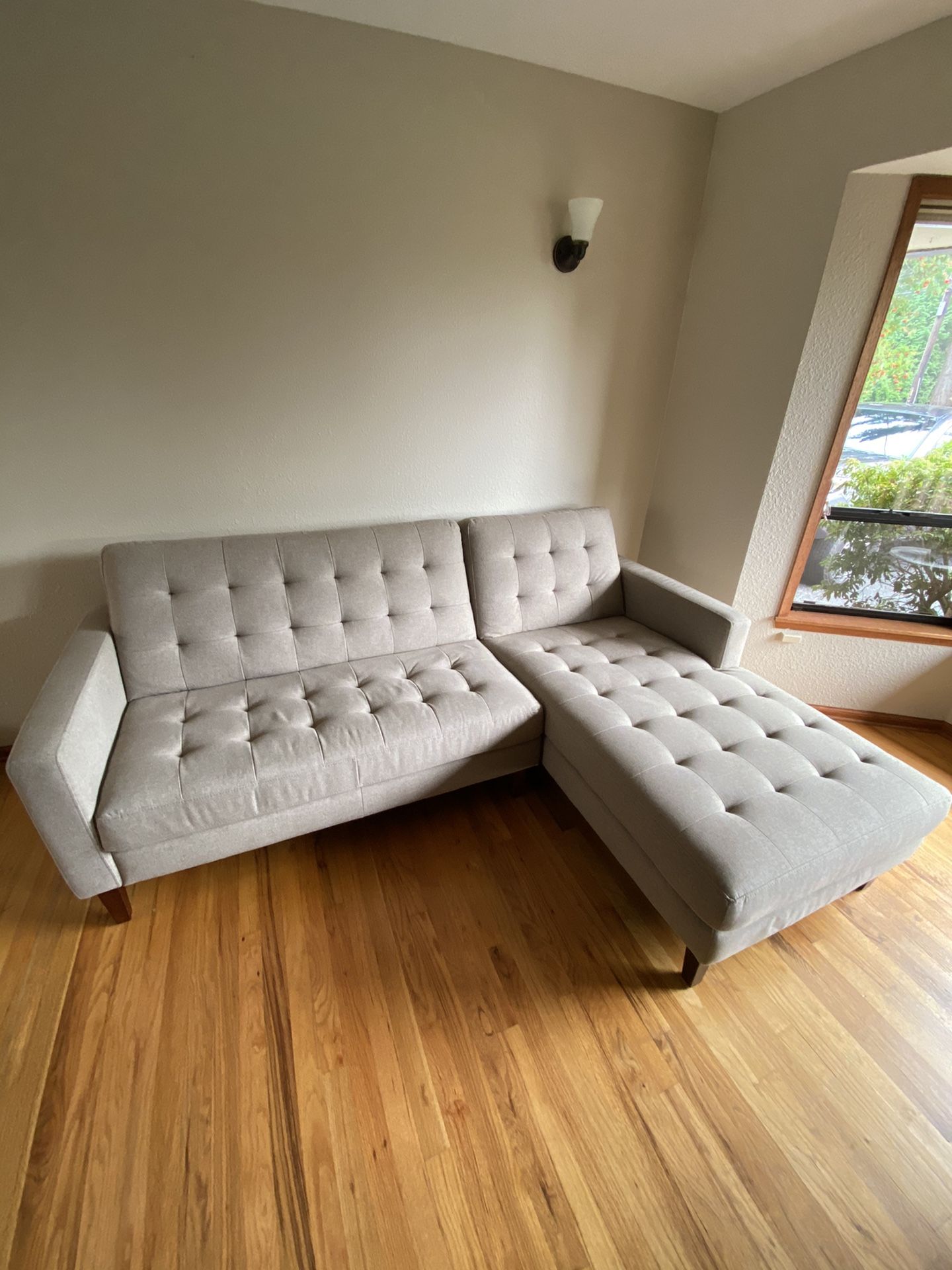 Dania Laura Sectional Right Chaise Lounge in Taupe