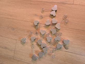 Silver Heart Place Card Holders Set (19 Total)